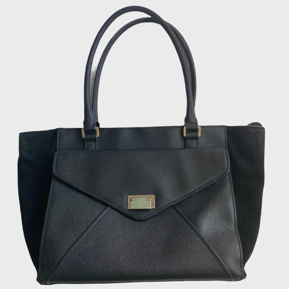 Kate Spade Johanna black Wesley Place suede tote - Picture 2 of 11